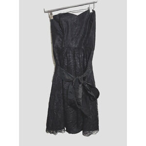 VTG NOS B2 Jasmine‎ Black Floral Lace Evening Party Cocktail Mini Dress Woman 12